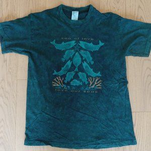 Sea of Love, Love Our Sea Green Large T-Shirt